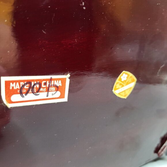 Vintage Chinese Hand Carved Cork Diorama Jewelry Box Red Lining Wood Box SEE - Picture 7 of 16